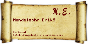 Mendelsohn Enikő névjegykártya